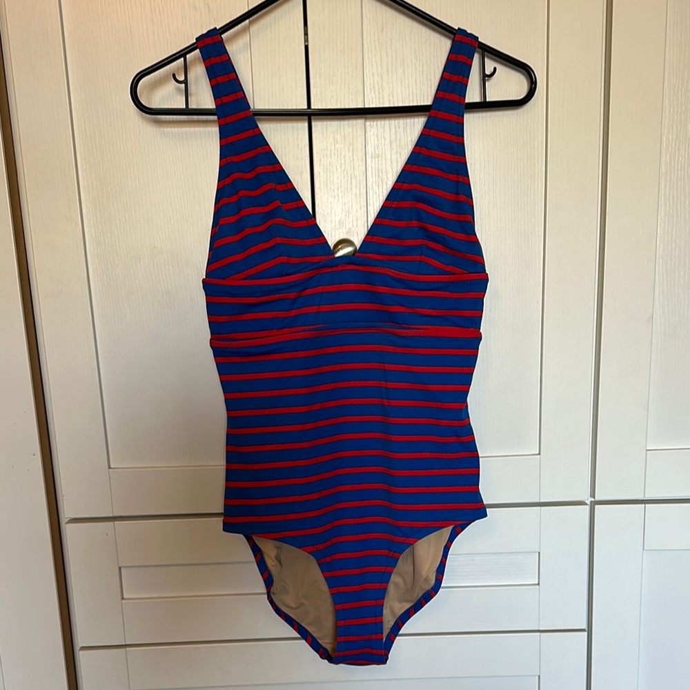 J. Crew One Piece in Blue and Red Stripes